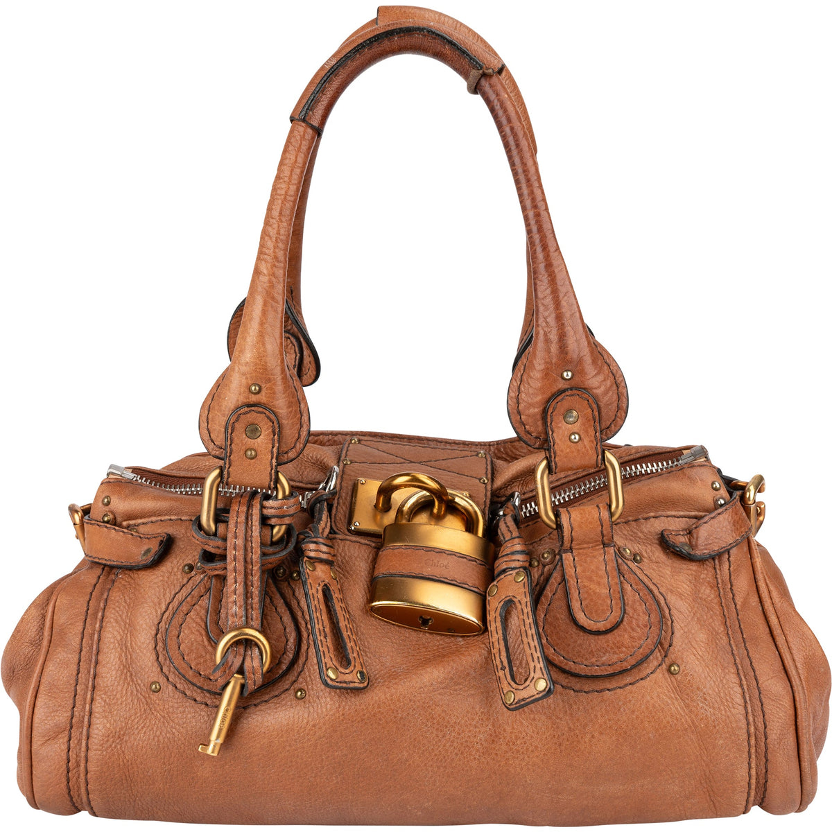 Chloé Grained Paddington aus Leder – Vorderansicht