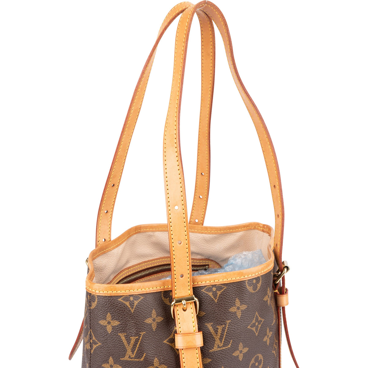 Borsa a spalla Louis Vuitton Bucket GM in tela Monogram