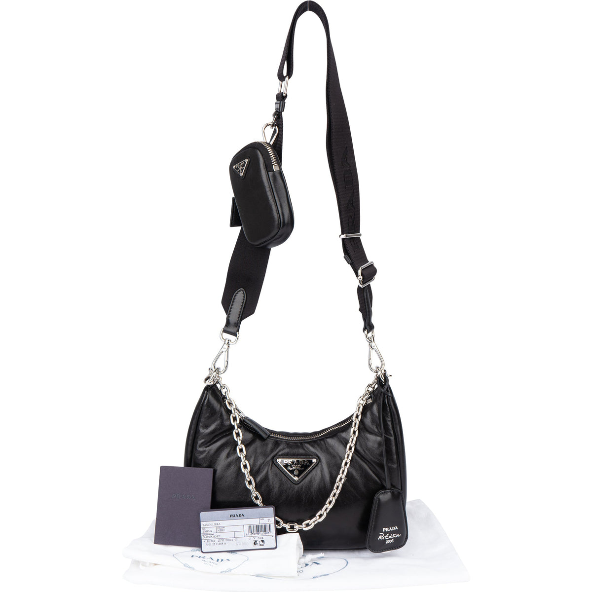 Bolso bandolera Prada Re-Edition de piel suave con logo triangular