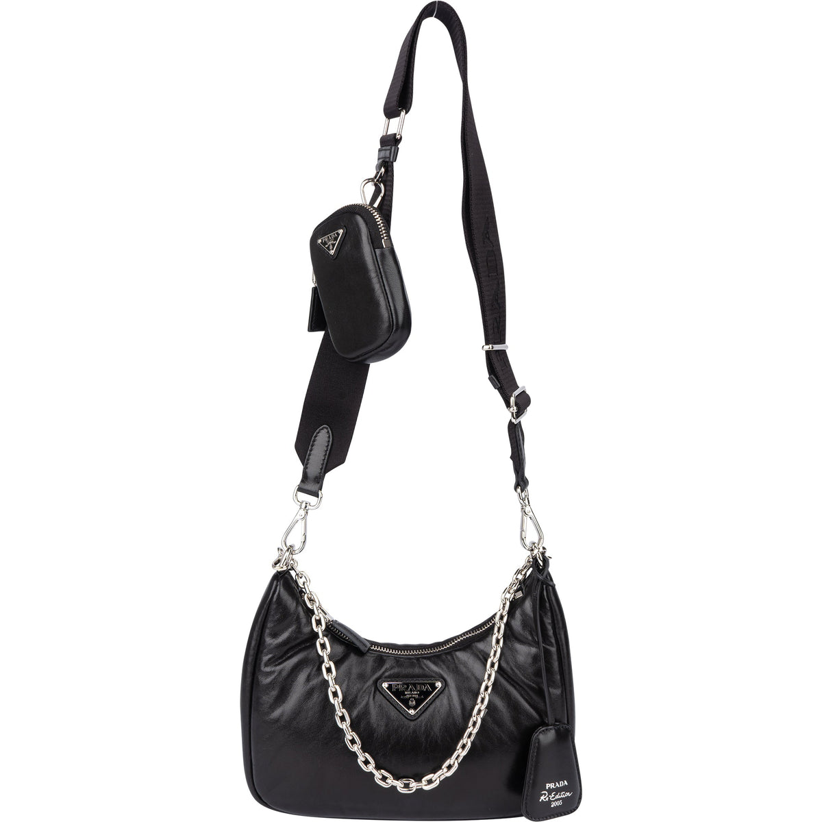 Bolso bandolera Prada Re-Edition de piel suave con logo triangular