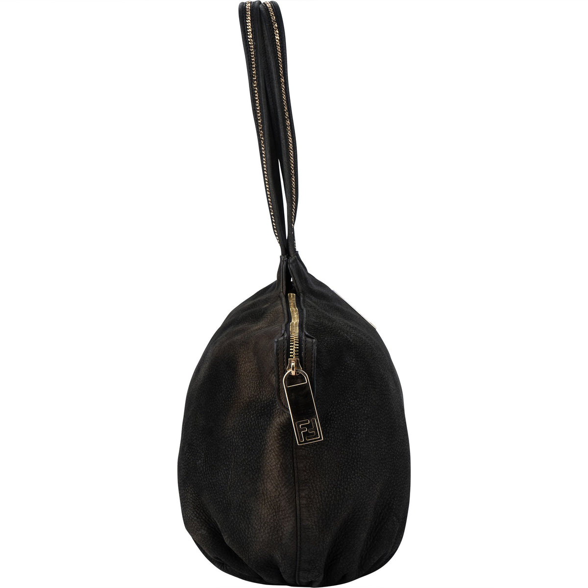 Fendi Schwarz Nubuck Glitter Chain Handtasche, Bild 3 von 11