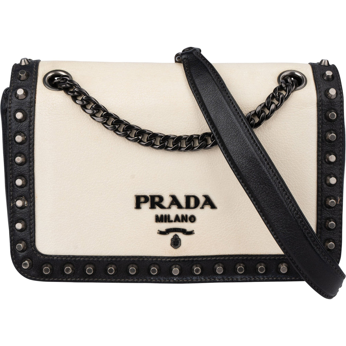 Borsa a tracolla Prada in pelle glace bicolore