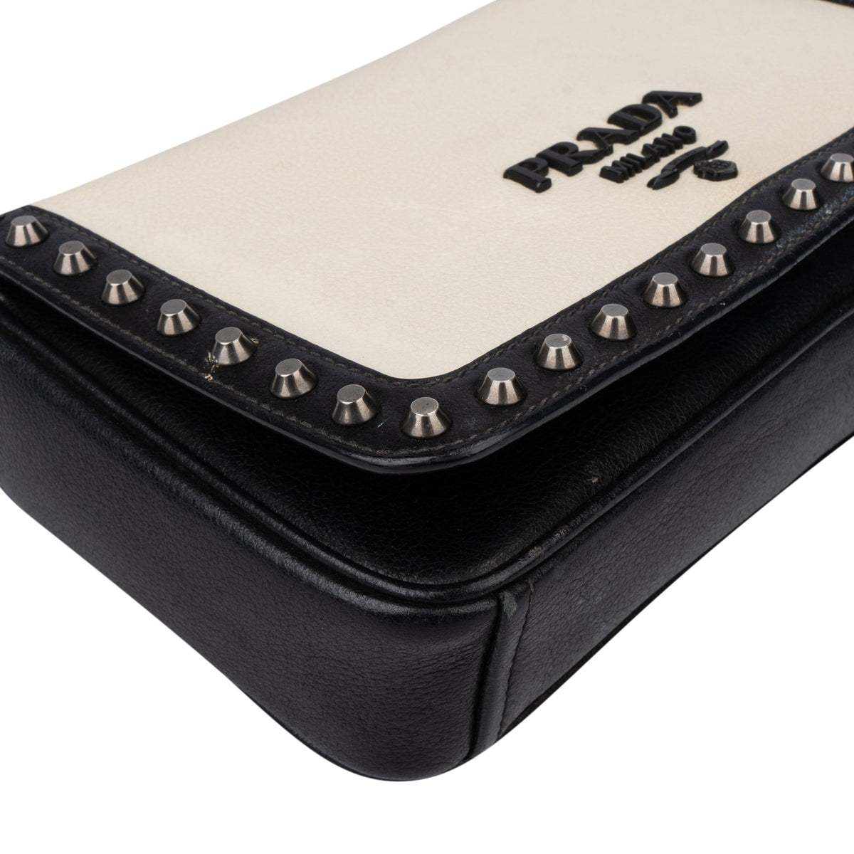 Borsa a tracolla Prada in pelle glace bicolore