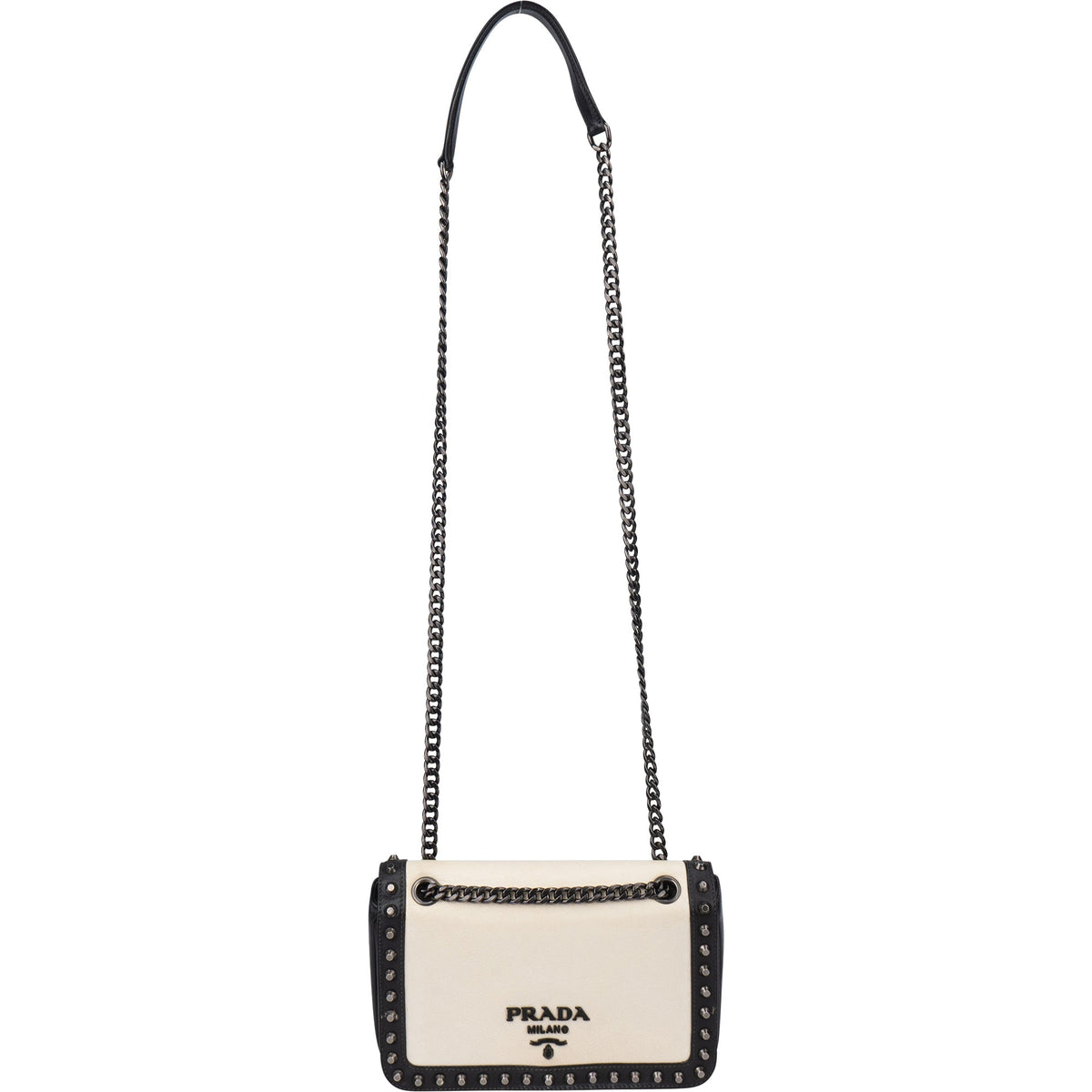Borsa a tracolla Prada in pelle glace bicolore