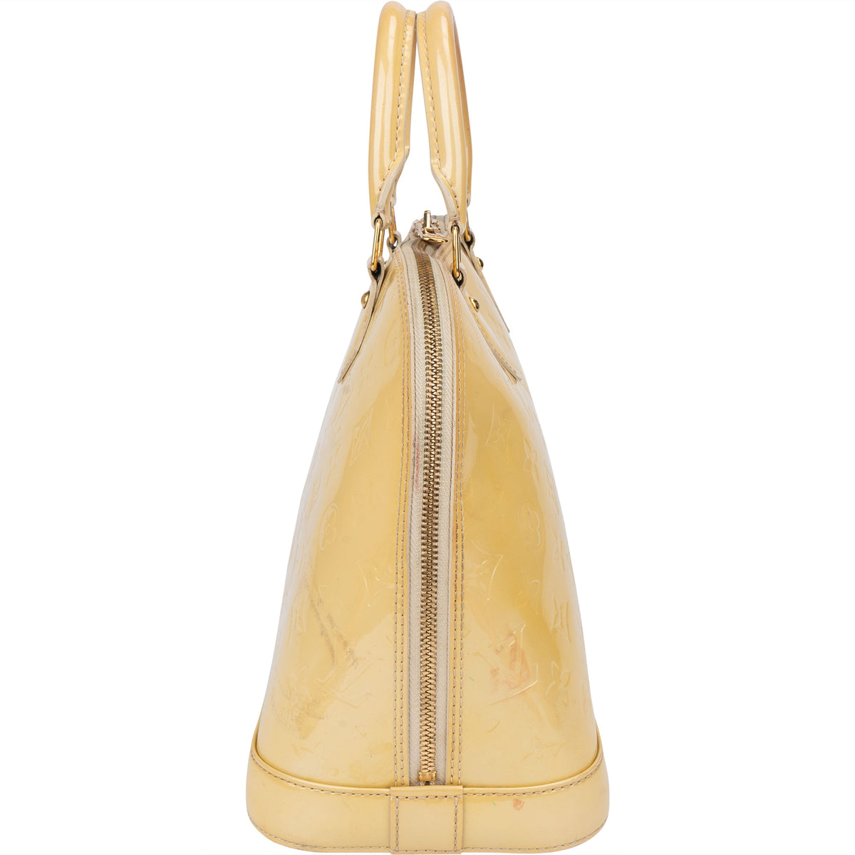Louis Vuitton Jaune Vernis Monogram Alma PM handtas