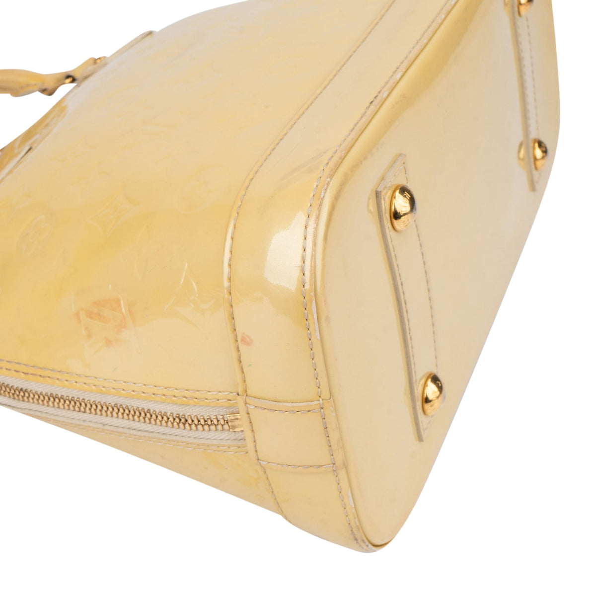 Louis Vuitton Jaune Vernis Monogram Alma PM handtas