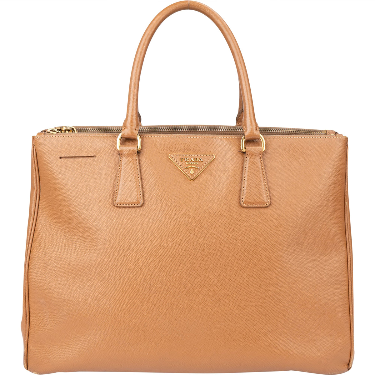 Prada Bruine Leren Galleria Handtas