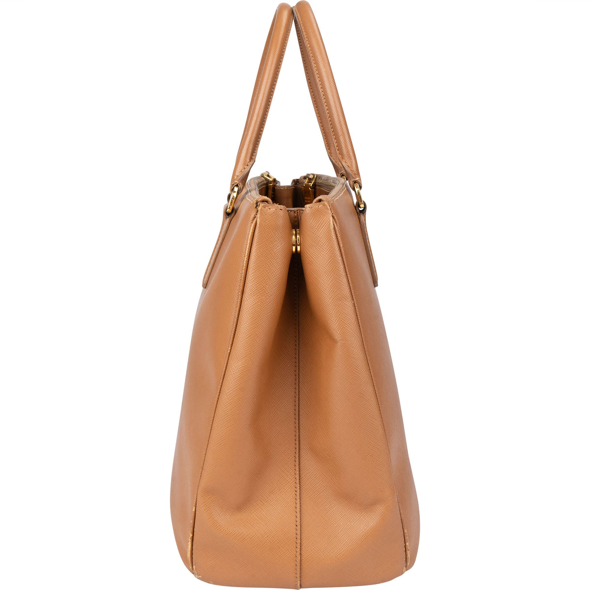 Prada Bruine Leren Galleria Handtas