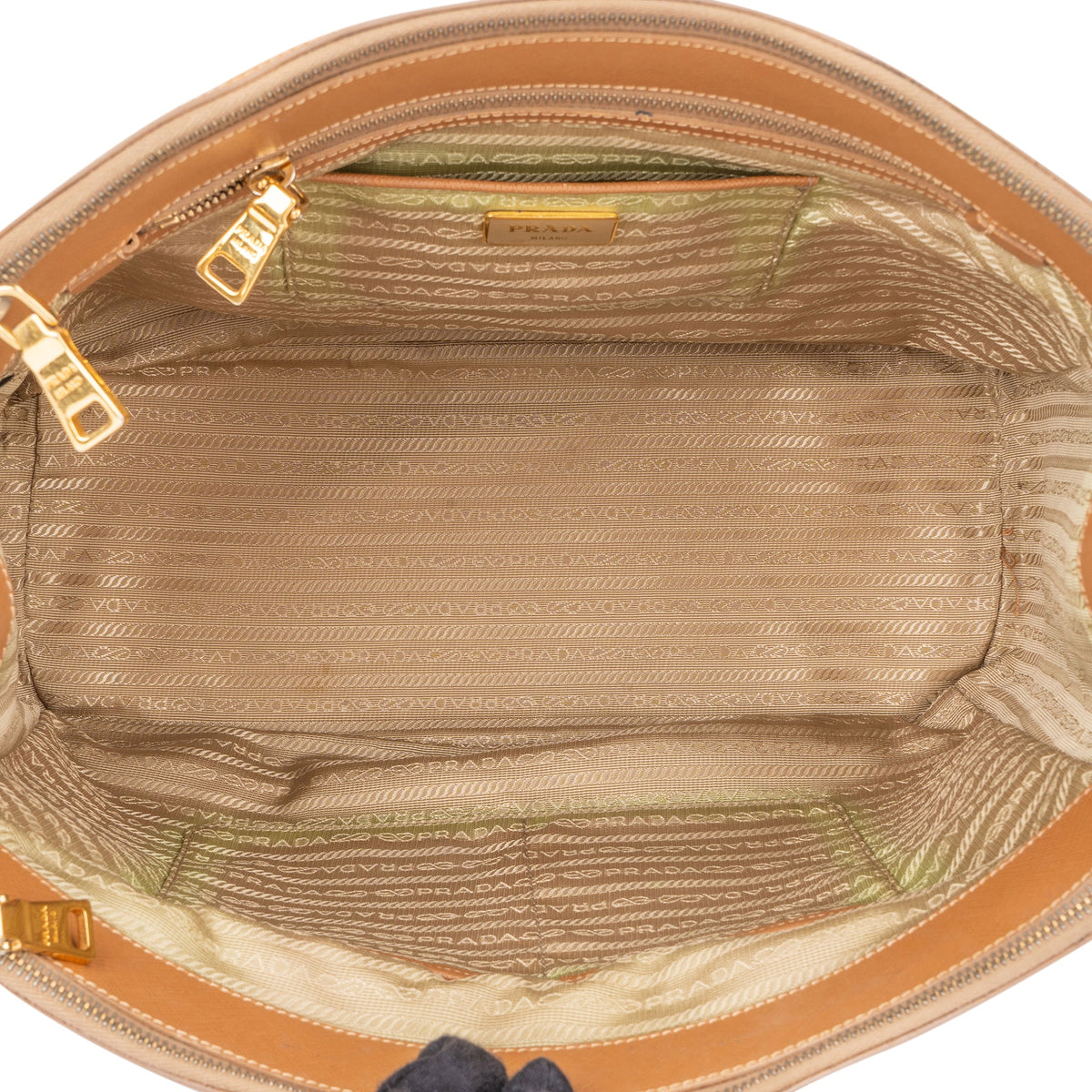 Prada Bruine Leren Galleria Handtas