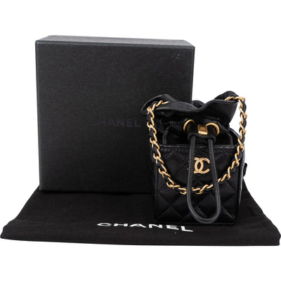 Chanel Quilted Leather Micro Cube Crossbody Bag