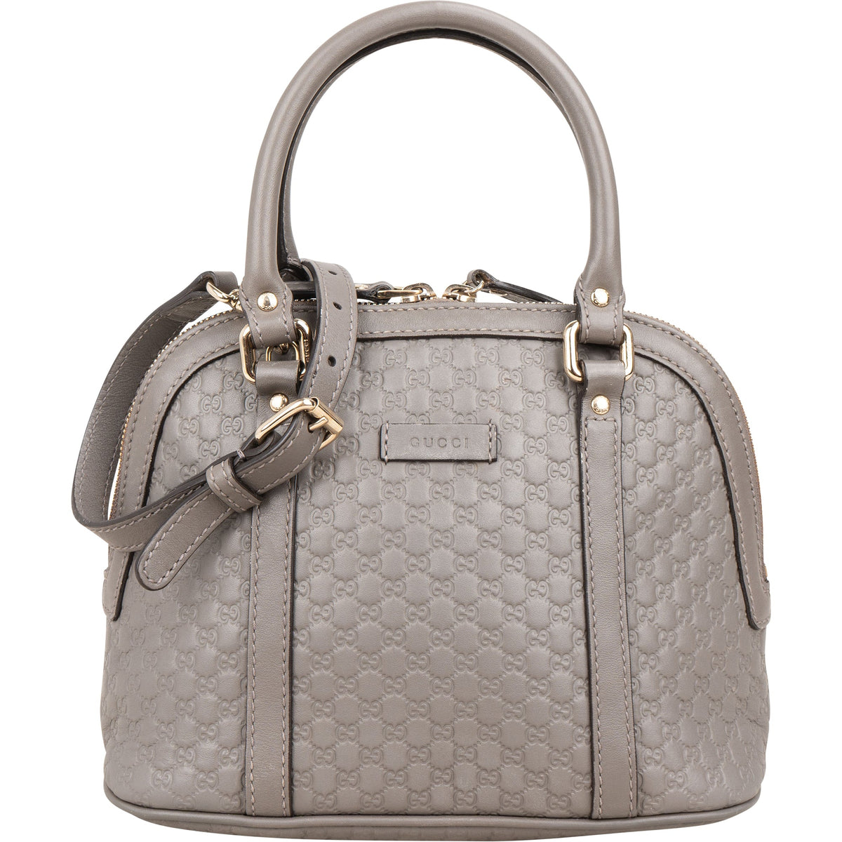 Gucci Microguccissima Leather Grey Mini Dome Handbag