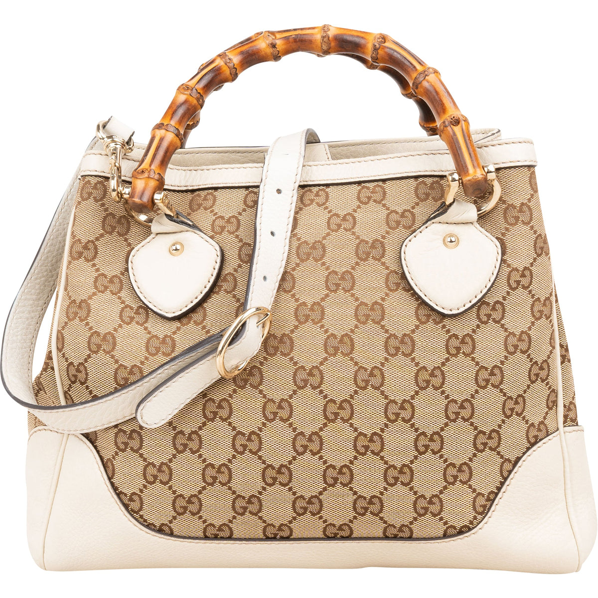 Borsa tote Gucci Diana Bambus Handle Small in tela Monogram GG