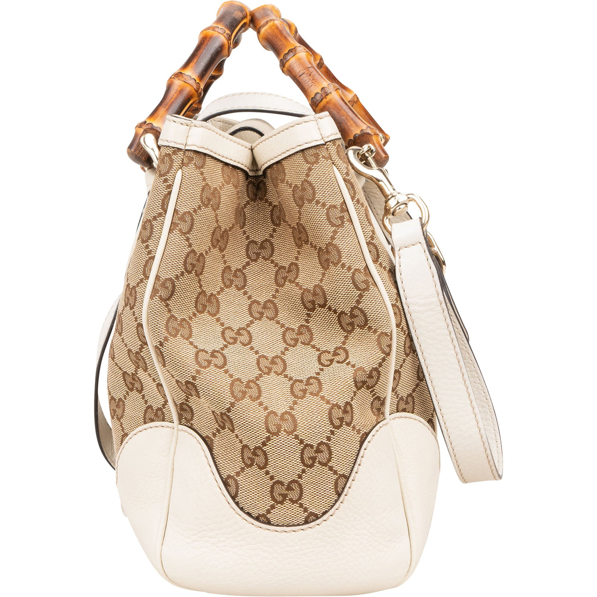 Borsa tote Gucci Diana Bambus Handle Small in tela Monogram GG