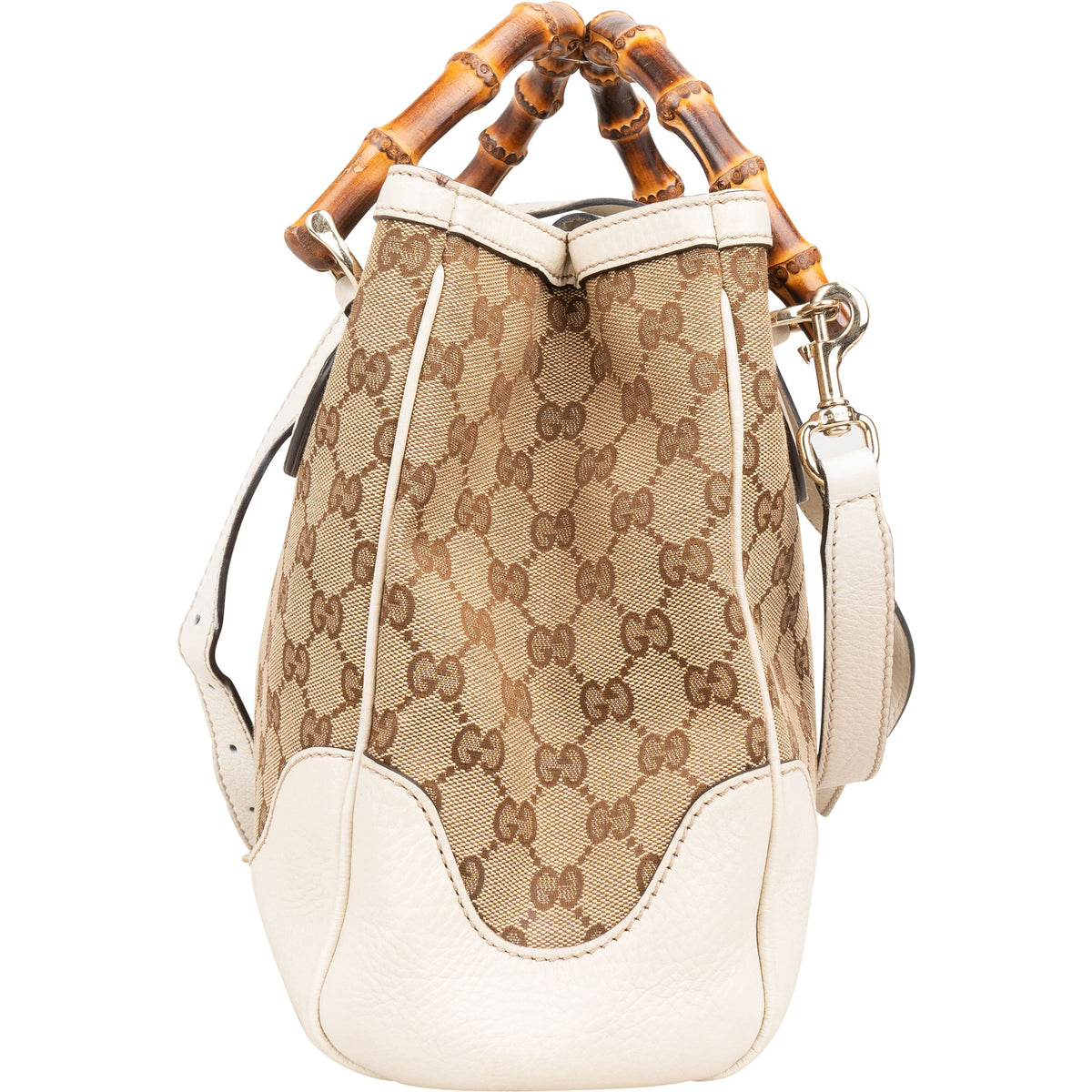 Borsa tote Gucci Diana Bambus Handle Small in tela Monogram GG