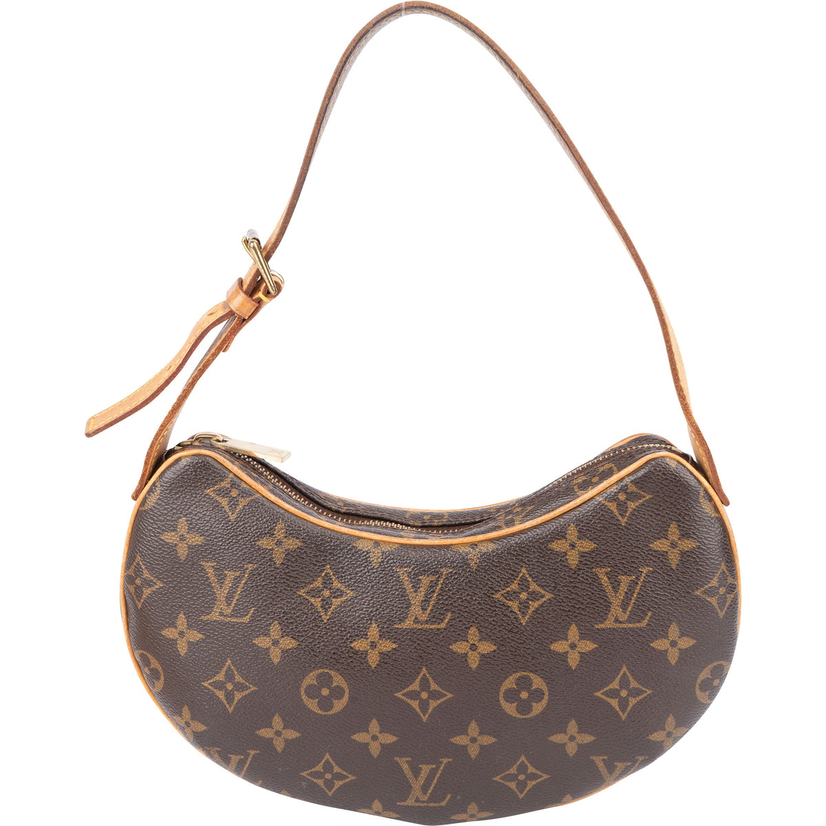 Louis Vuitton Canvas Monogram Croissant PM aus Canvas und Vachetta-Leder – Vorderansicht