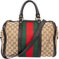 Gucci GG Monogram Boston aus Baumwolle und Leder – Vorderansicht