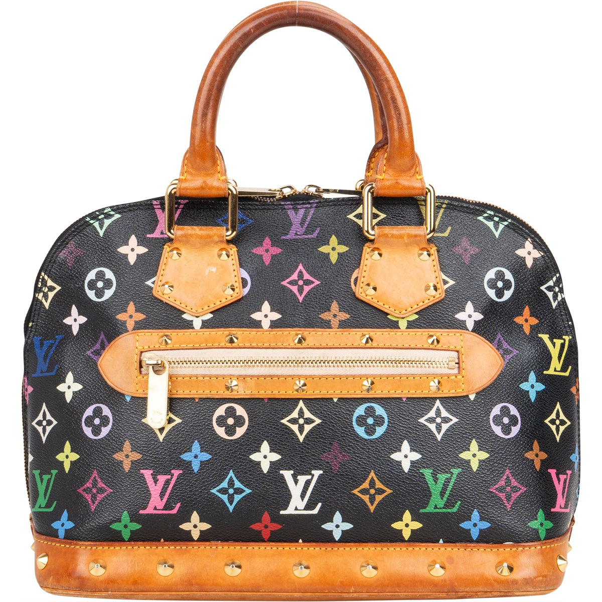 Louis Vuitton Limited Murakami Multicolor Alma PM aus Canvas und Vachetta-Leder – Vorderansicht