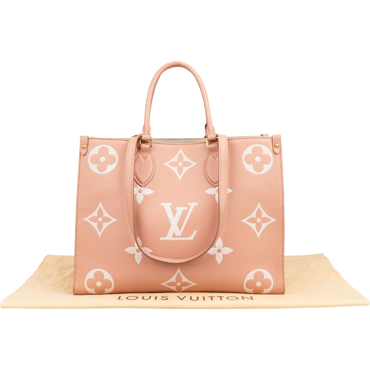 Borsa Louis Vuitton OnTheGo MM in pelle Monogram Empreinte Giant
