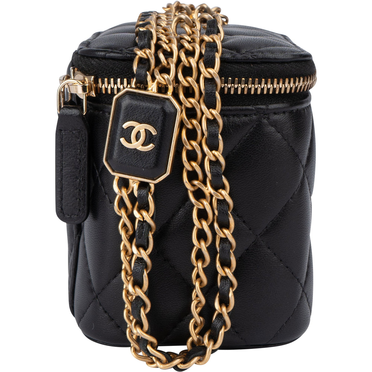 Borsa a mano Mini CC Charmy Vanity in pelle di agnello trapuntata Chanel