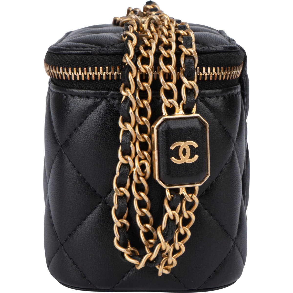 Borsa a mano Mini CC Charmy Vanity in pelle di agnello trapuntata Chanel