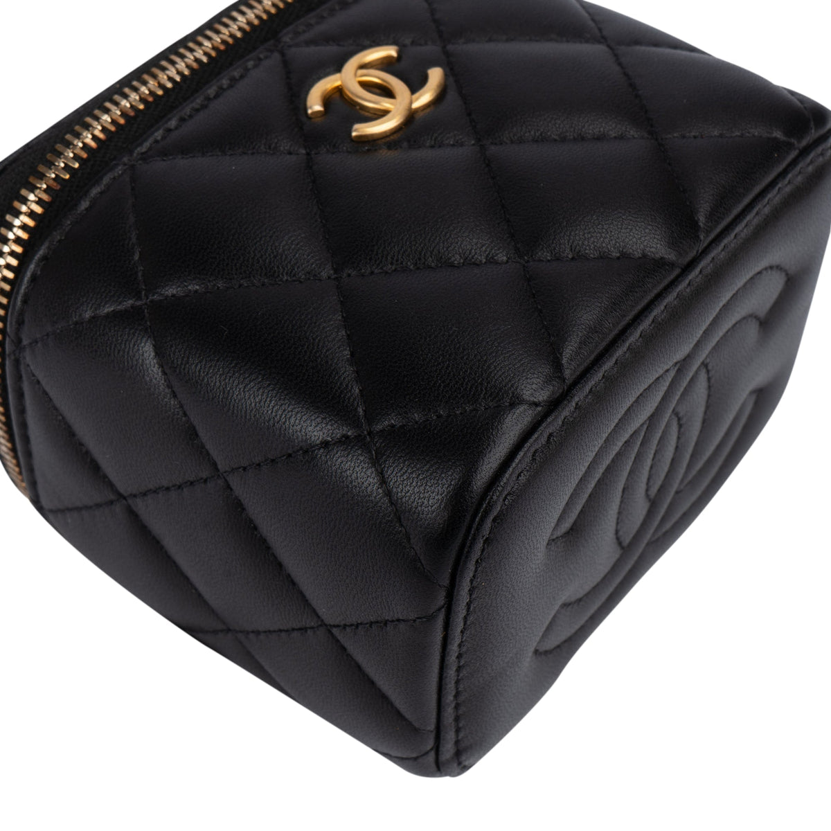 Borsa a mano Mini CC Charmy Vanity in pelle di agnello trapuntata Chanel