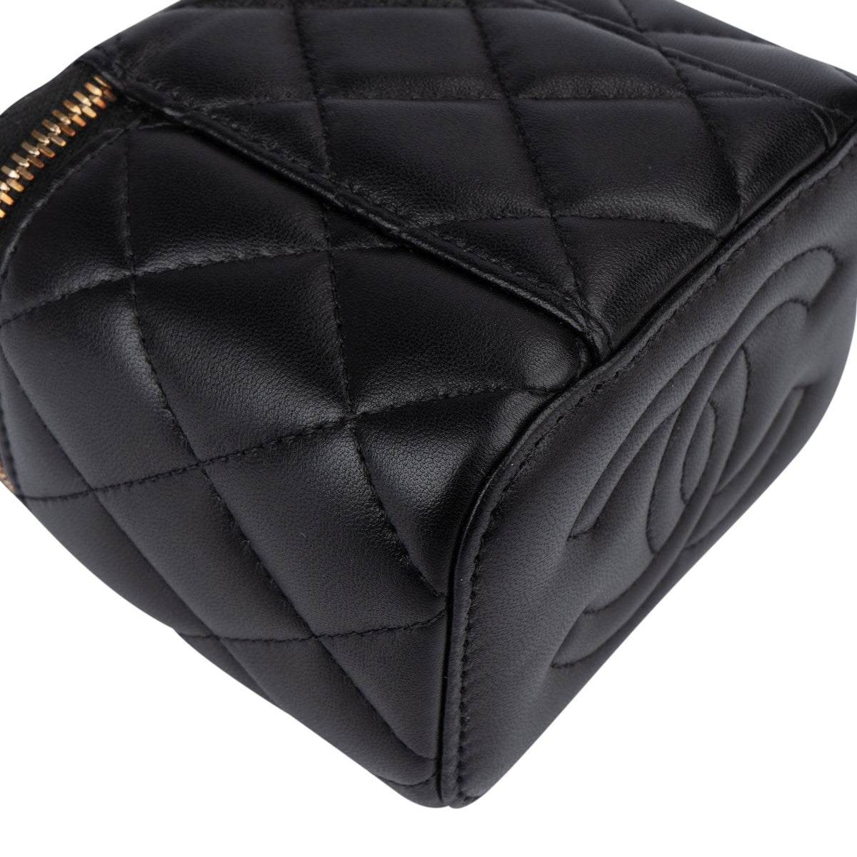 Borsa a mano Mini CC Charmy Vanity in pelle di agnello trapuntata Chanel