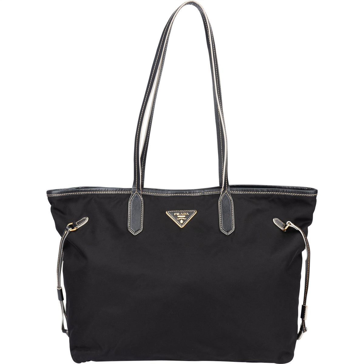 Borsa shopper Prada in nylon e pelle Saffiano