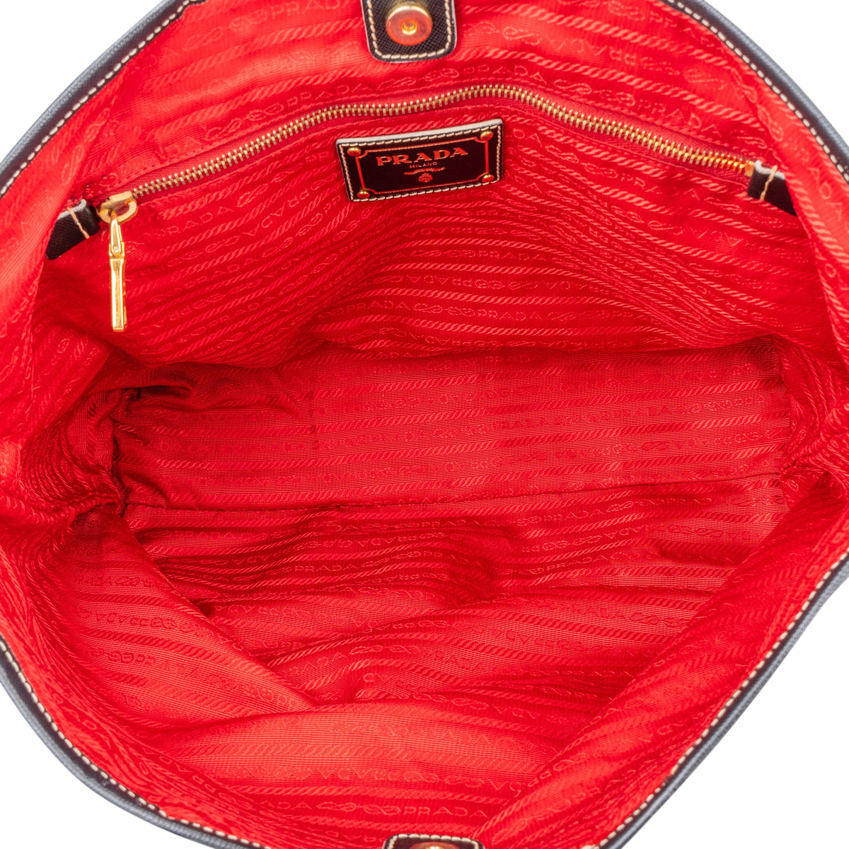 Borsa shopper Prada in nylon e pelle Saffiano