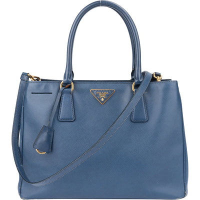 Prada Blue Saffiano Leather Galleria Handbag
