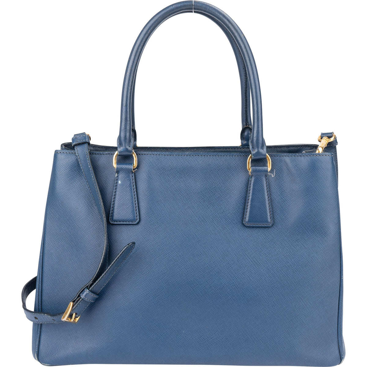 Borsa Prada Galleria in pelle Saffiano blu