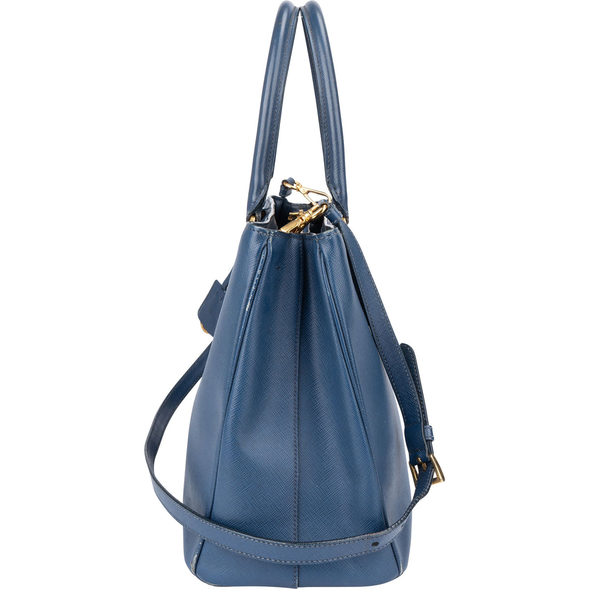 Prada Galleria aus blauem Saffiano-Leder – Ansicht 6