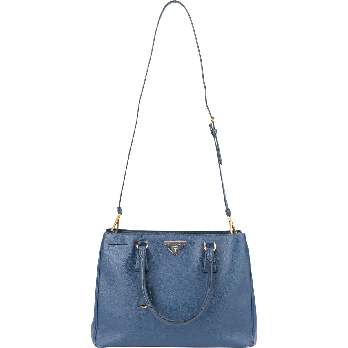 Borsa Prada Galleria in pelle Saffiano blu