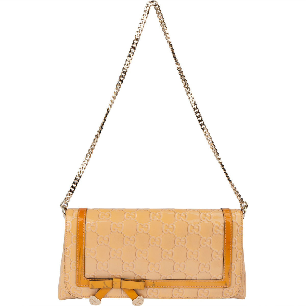 Bolso de hombro con solapa y forma de corazón de charol de Gucci
