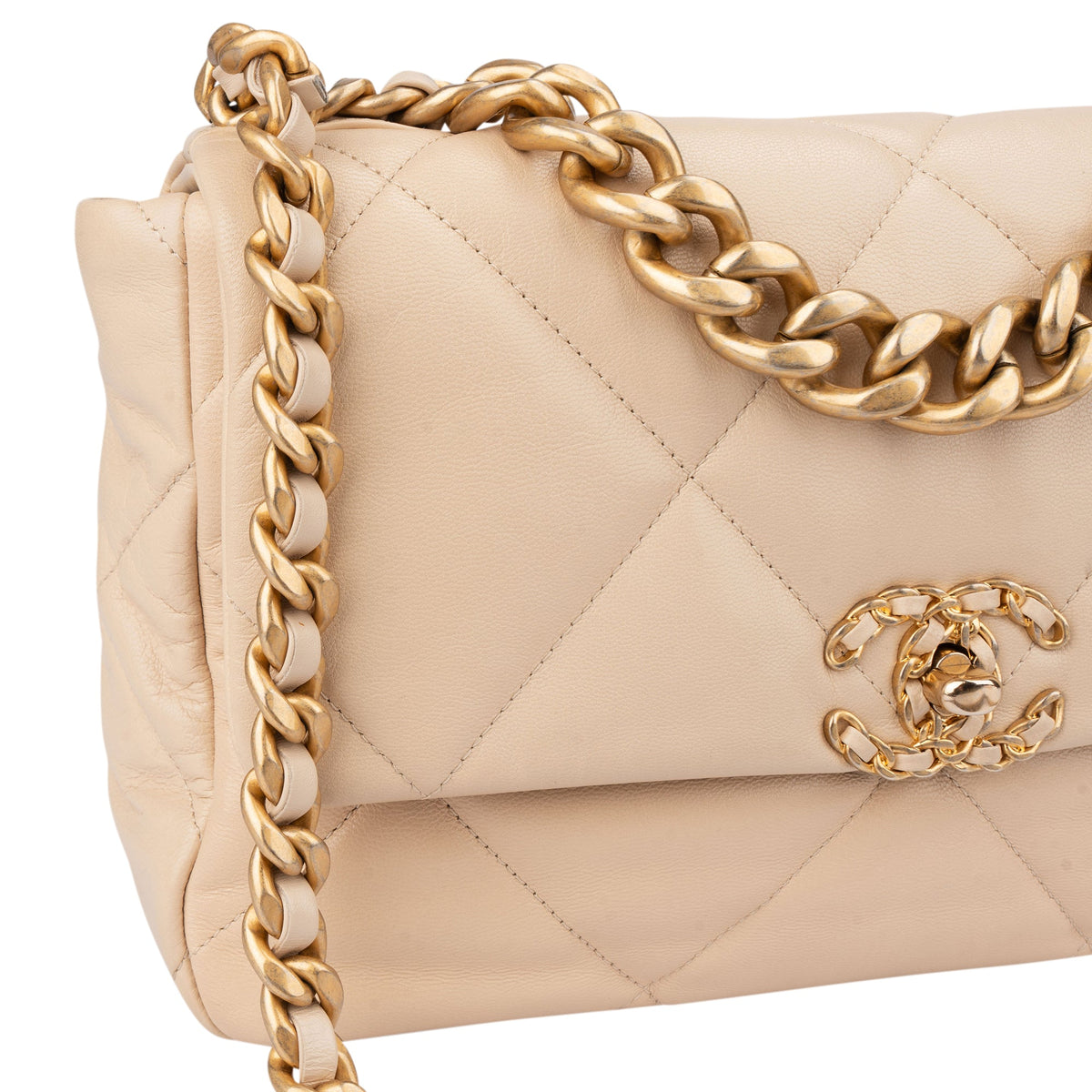 Chanel 19 Single Flap aus gestepptem Leder – Ansicht 10