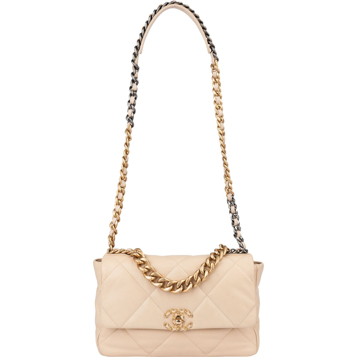 Chanel 19 Single Flap aus gestepptem Leder – Ansicht 11