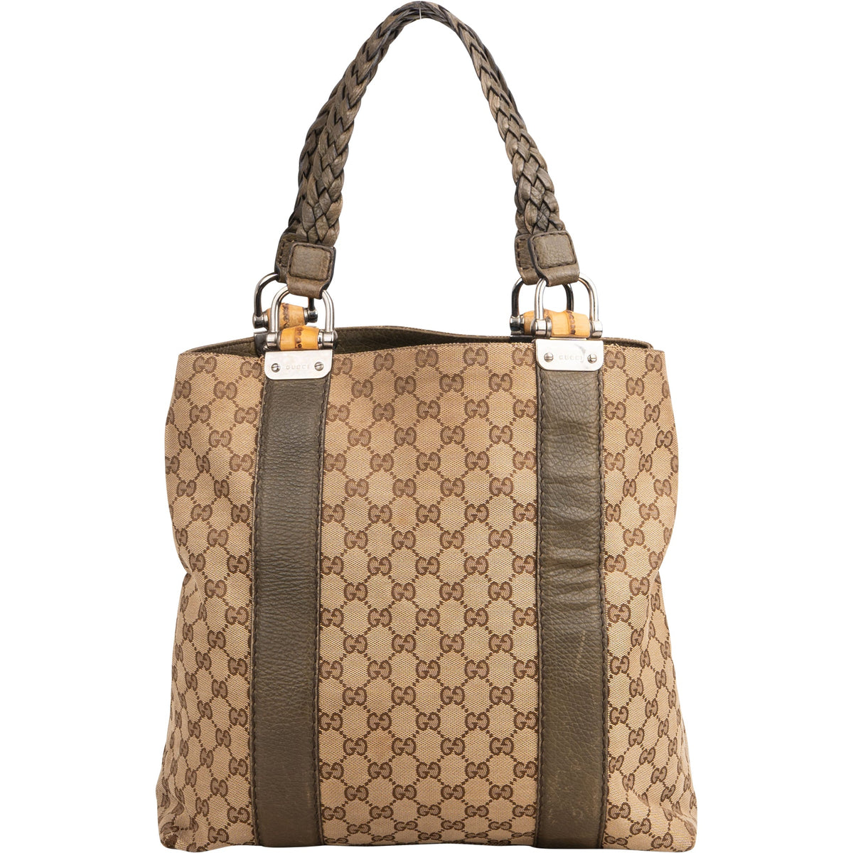 Borsa a mano Gucci GG Monogram in bambù