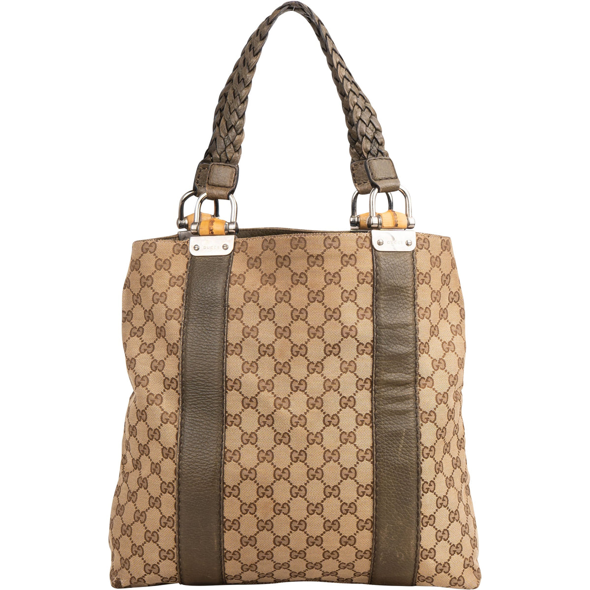 Borsa a mano Gucci GG Monogram in bambù