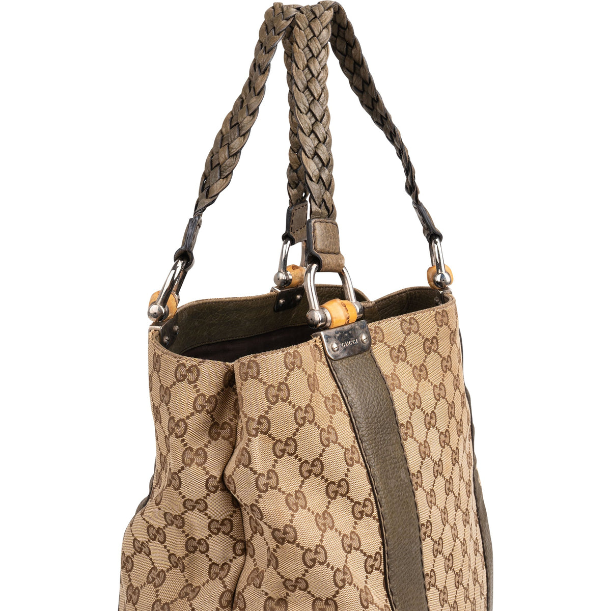 Borsa a mano Gucci GG Monogram in bambù