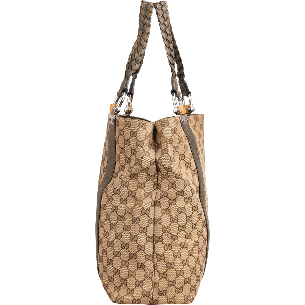 Borsa a mano Gucci GG Monogram in bambù