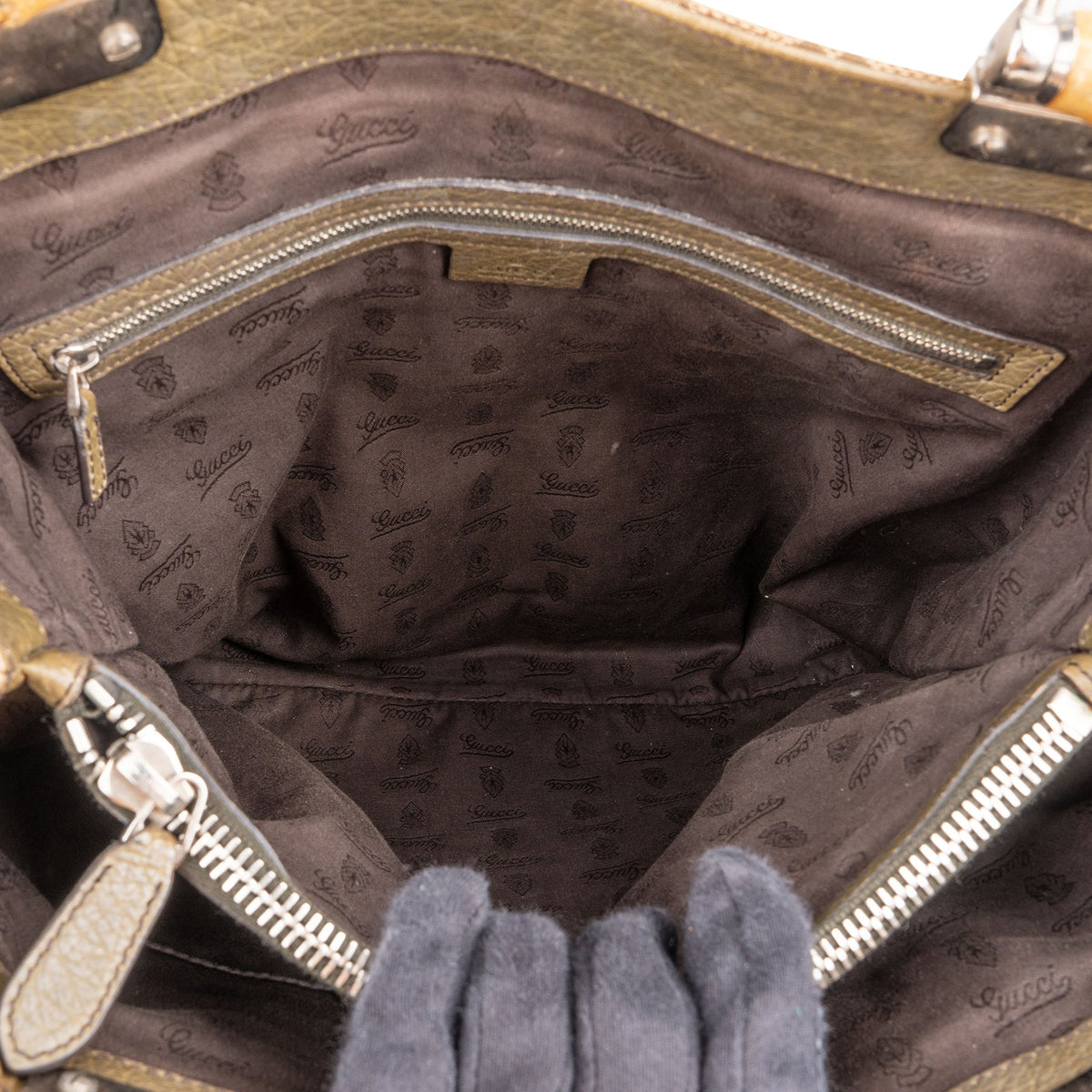 Borsa a mano Gucci GG Monogram in bambù