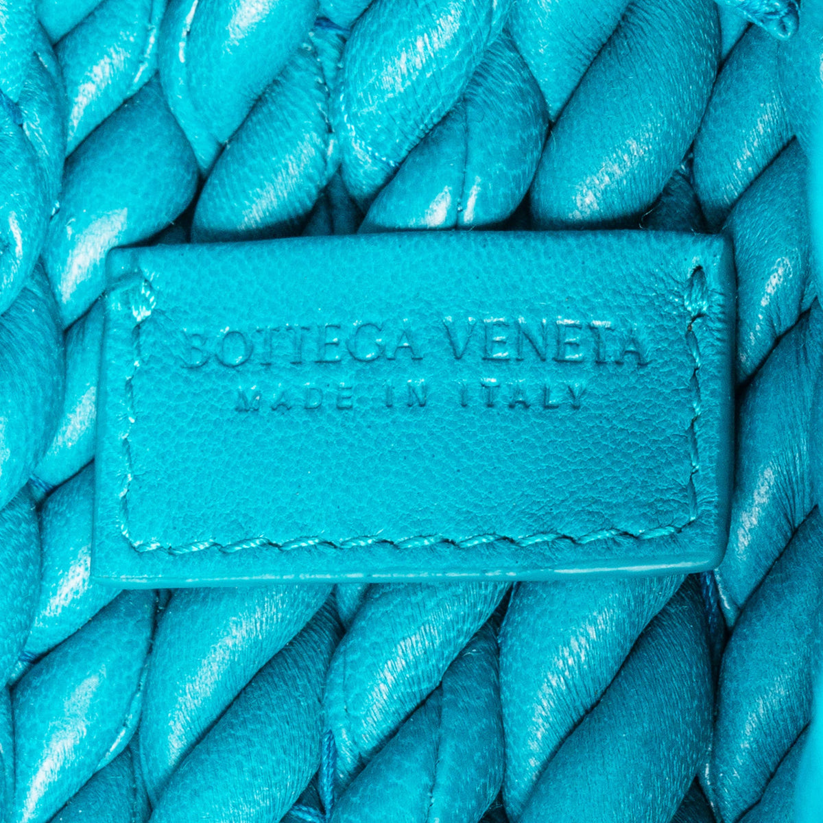 Bottega Veneta gevlochten blauwe leren Torchon crossbodytas