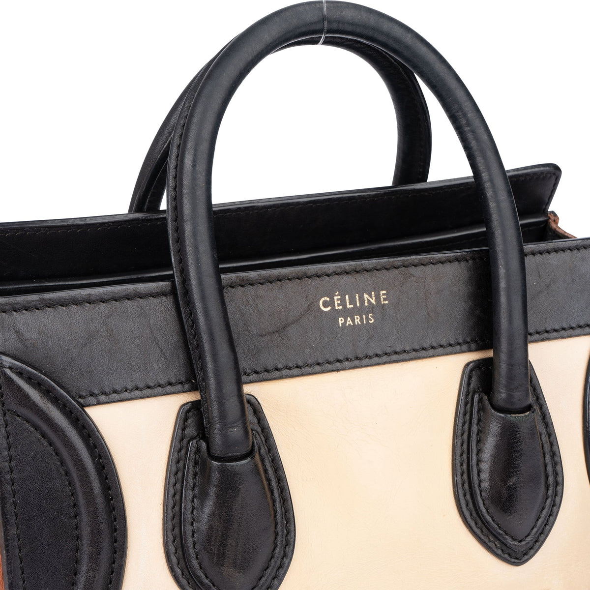 Celine Tricolor Leren Luggage Handtas
