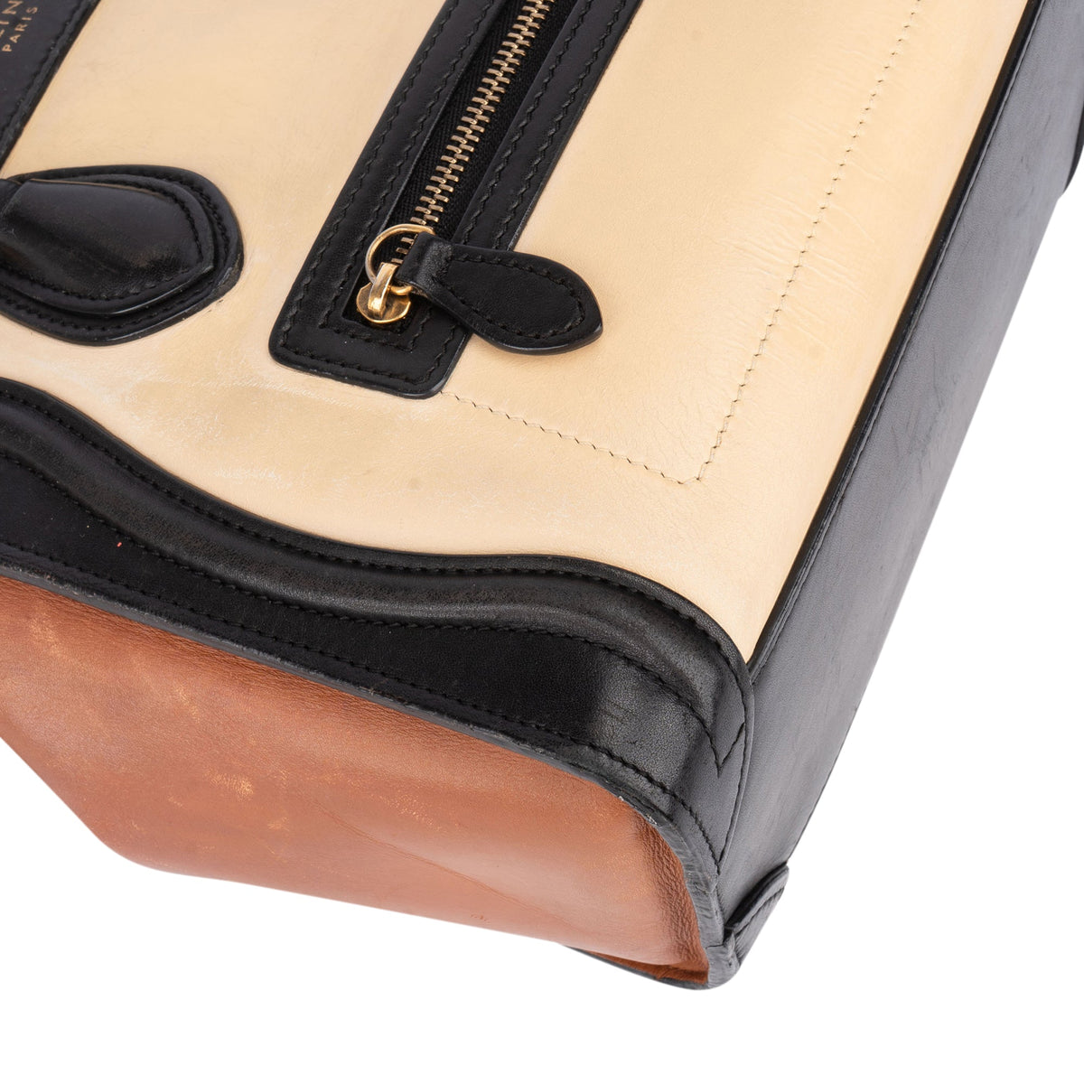 Celine Tricolor Leren Luggage Handtas