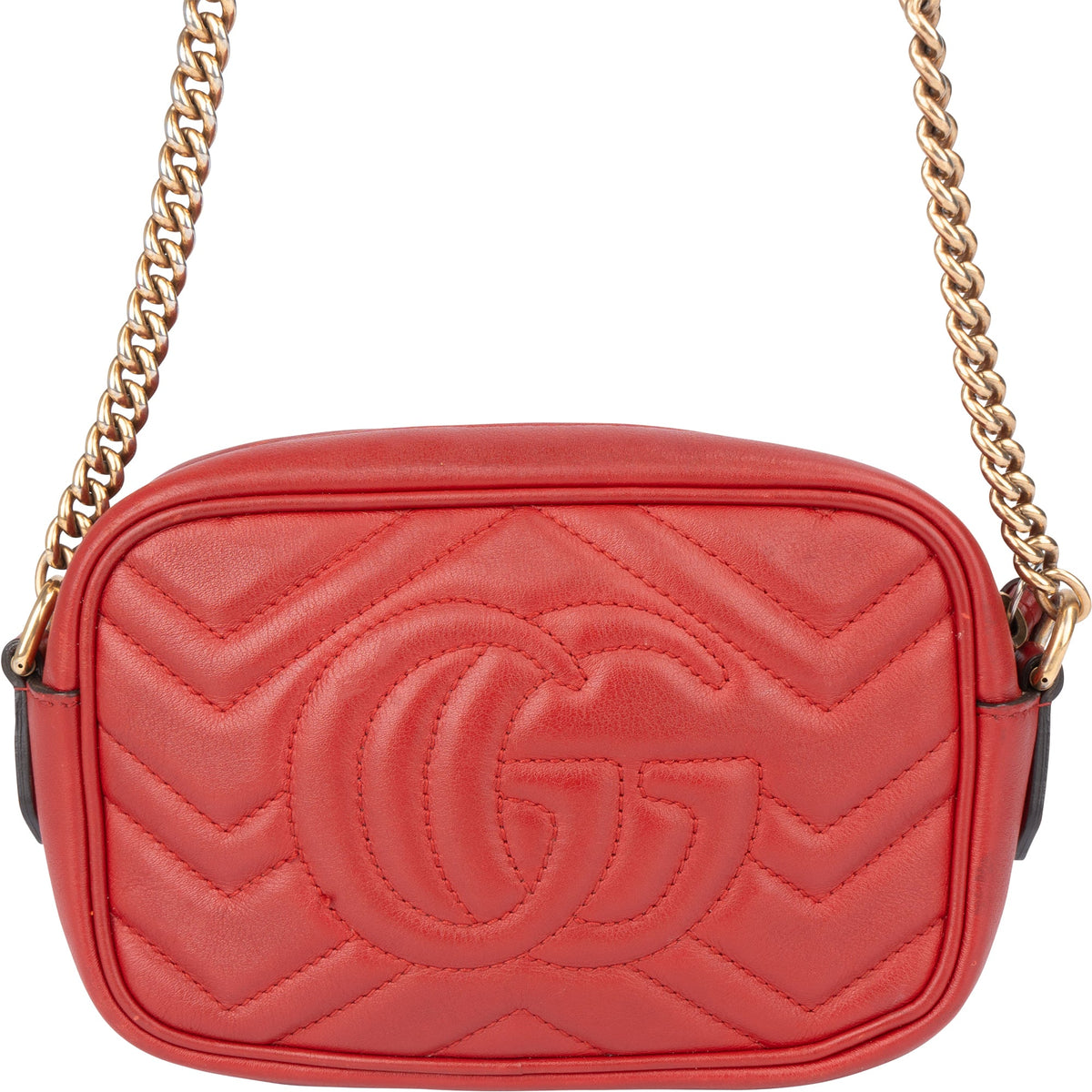 Sac bandoulière Gucci GG Marmont en cuir rouge
