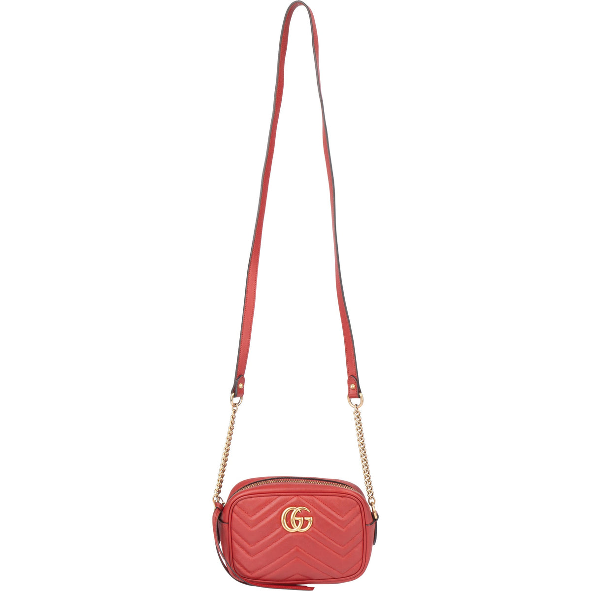 Sac bandoulière Gucci GG Marmont en cuir rouge