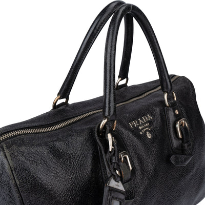 Borsa a mano Prada City in pelle scintillante