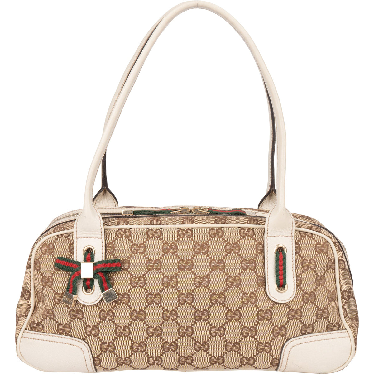 Gucci GG Monogram Princy aus Baumwolle und Leder – Vorderansicht