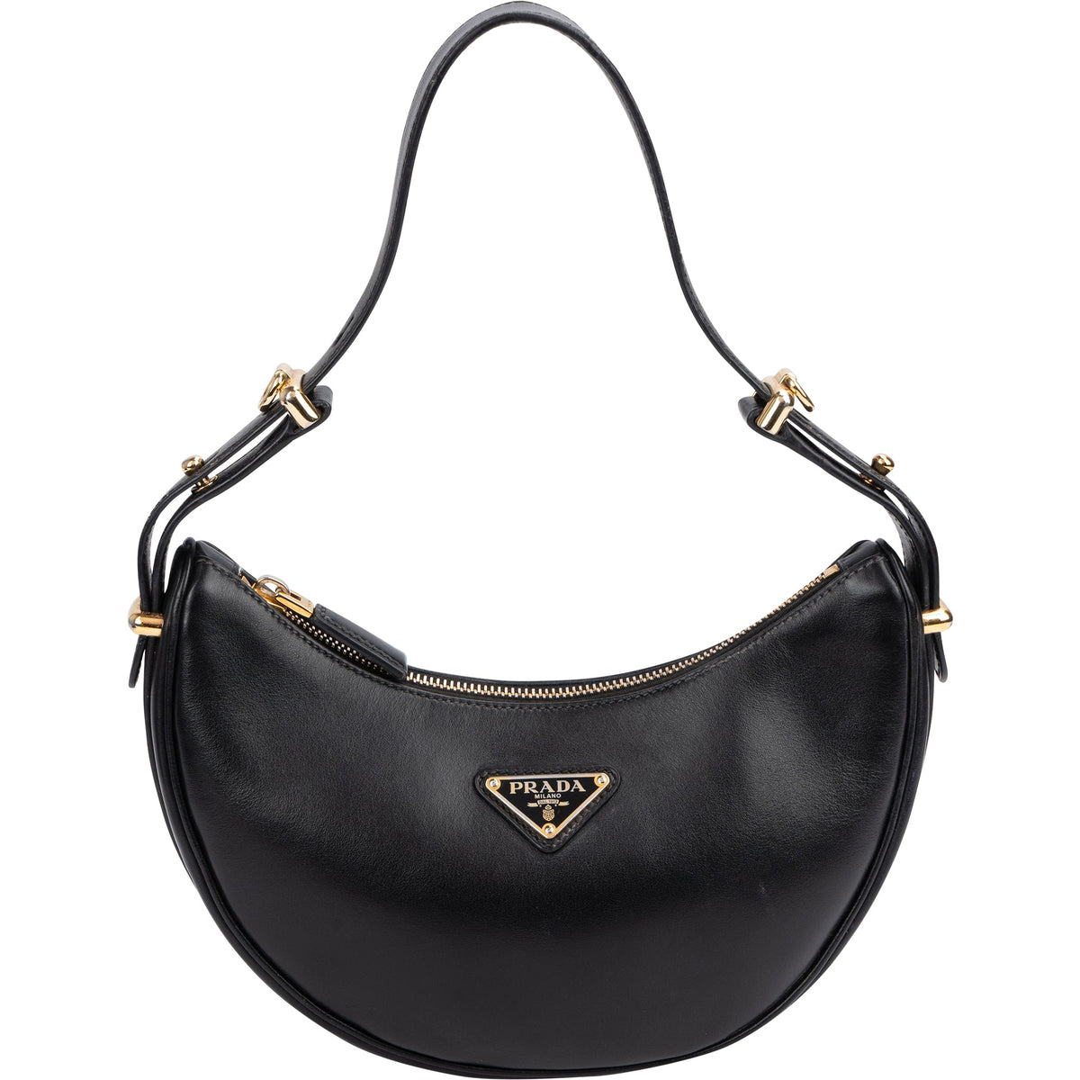 Sac à bandoulière Prada Triangle Arqué en cuir noir