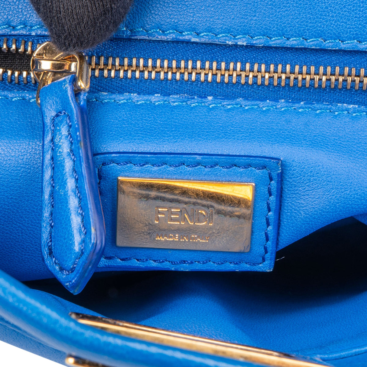 Fendi Peekaboo aus blauem Leder – Ansicht 12