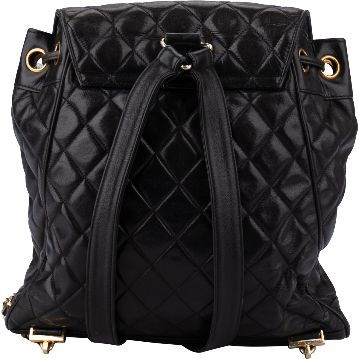 Zaino Chanel in pelle di agnello trapuntata con finiture in oro 24K